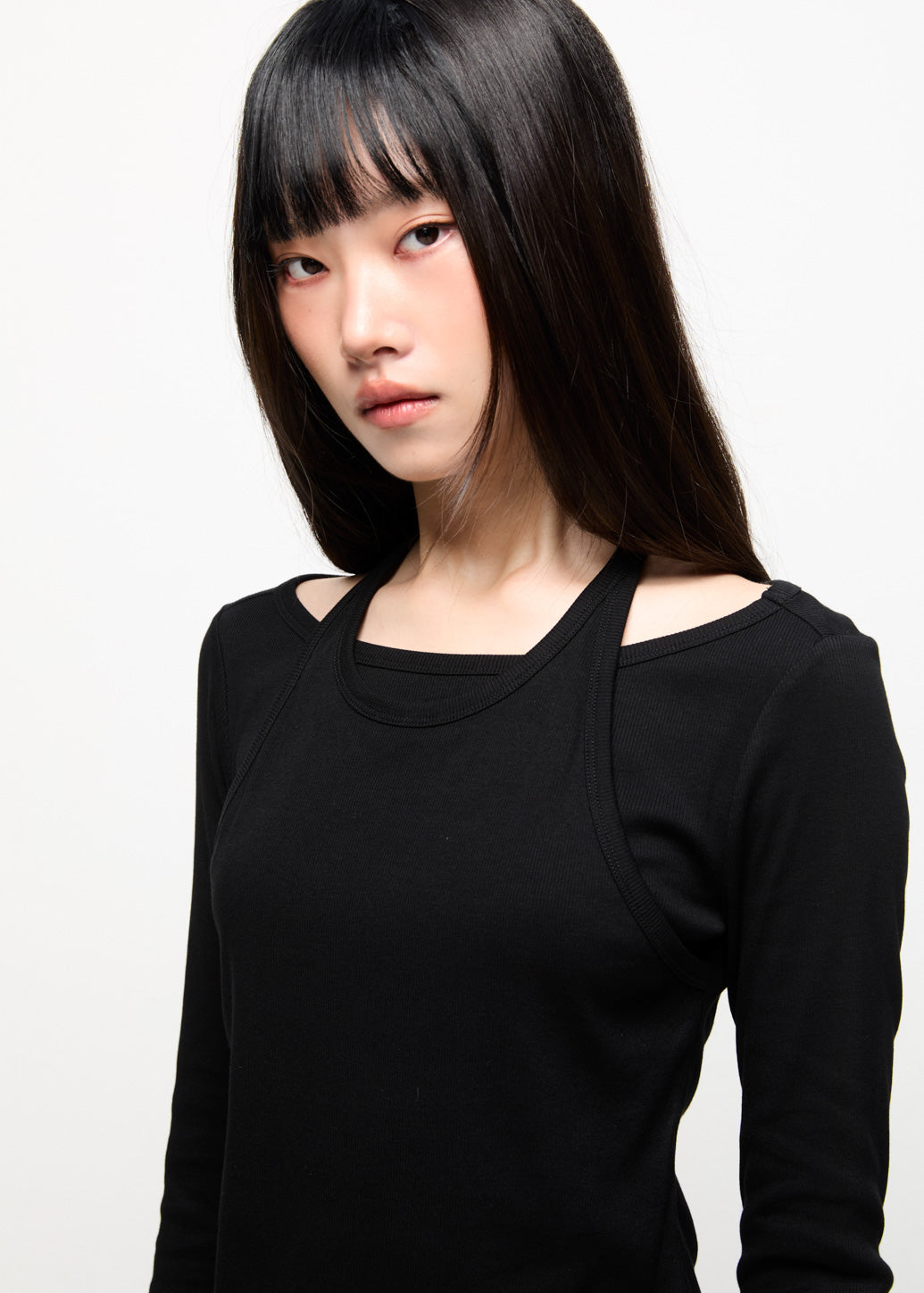 DOUBLE LAYERS HALTER TOP