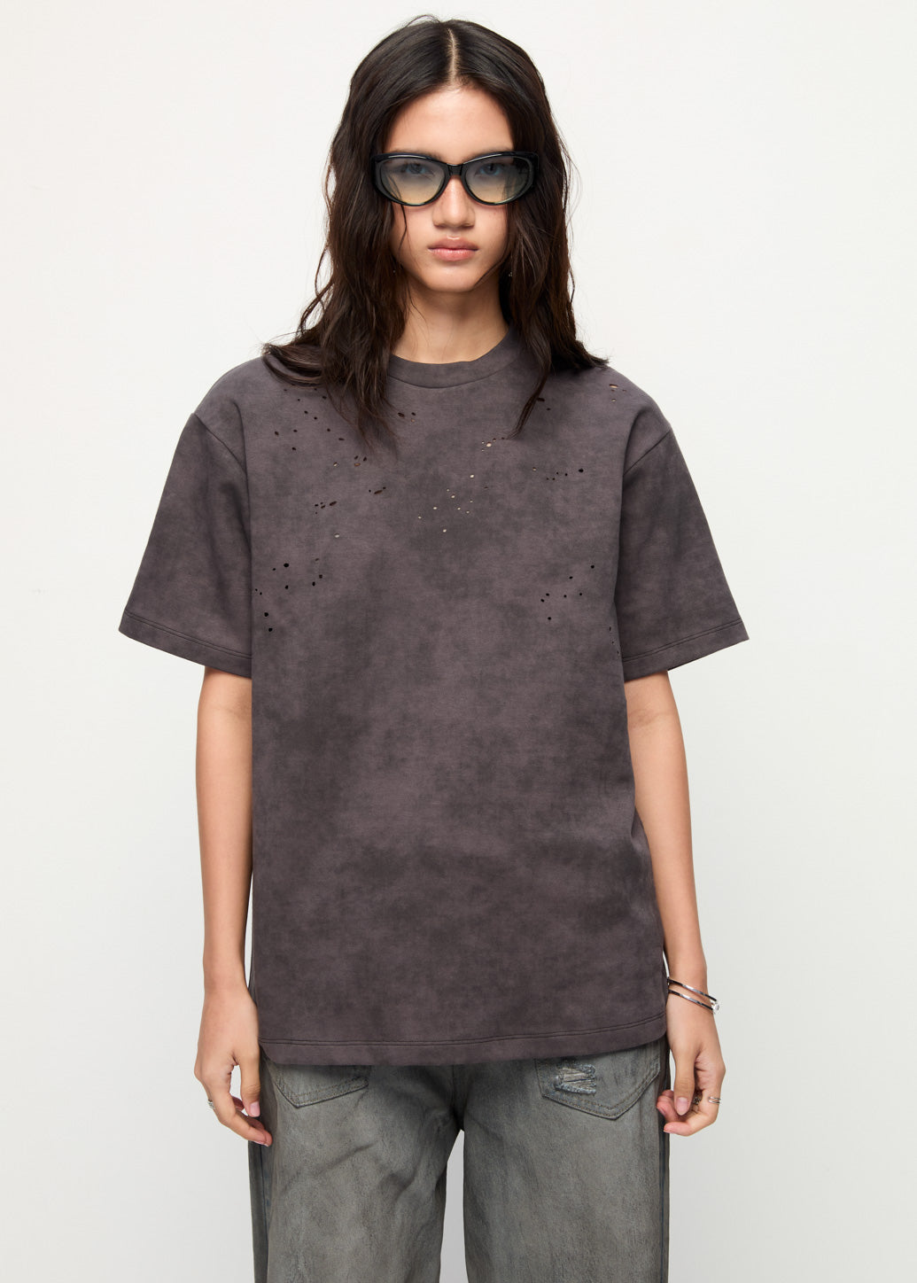 BLACK WASHED OVERSIZE TEE