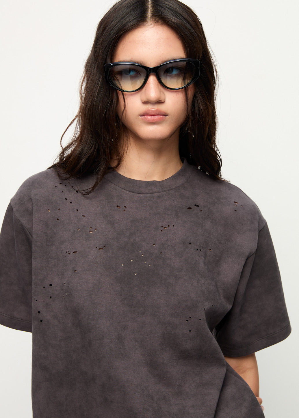 BLACK WASHED OVERSIZE TEE