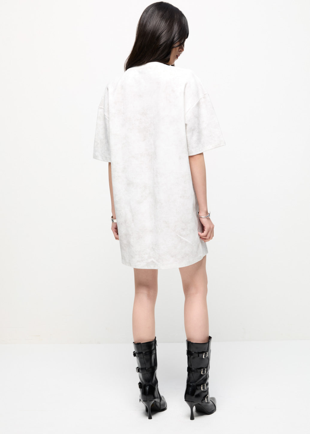 TYPOGRAPHY GRAPHIC TEE DRESS Off White / L