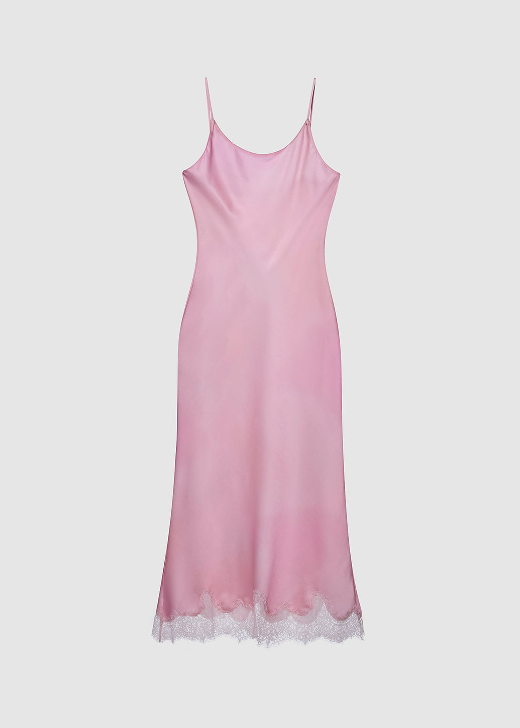 LACE HEM SLIP MAXI DRESS Pink / L