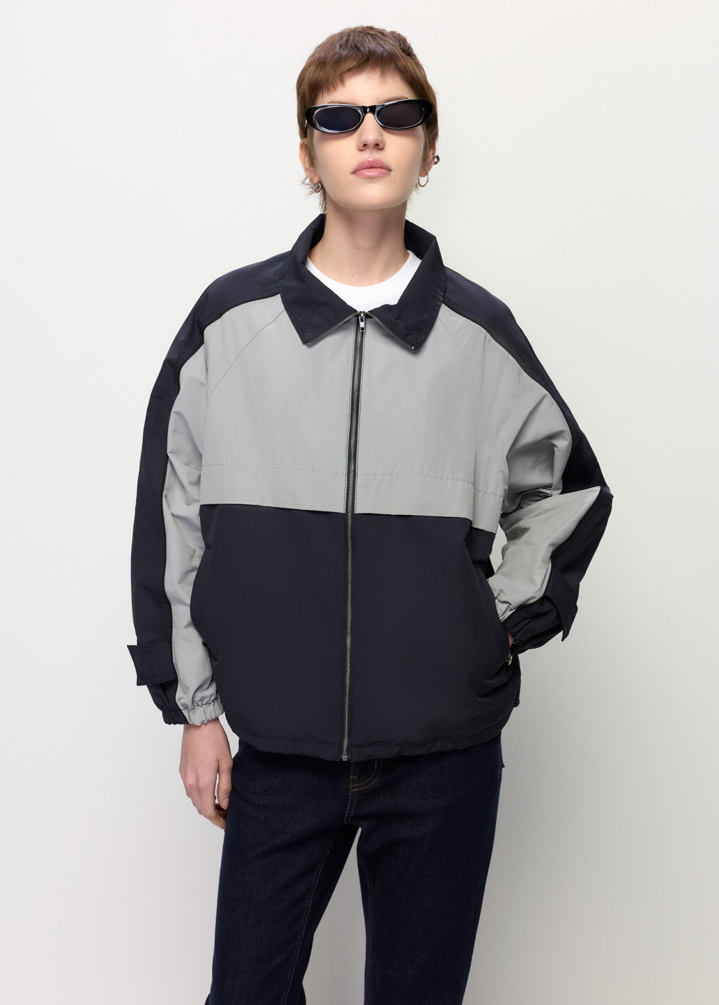 COLOR-BLOCK BOMBER JACKET
