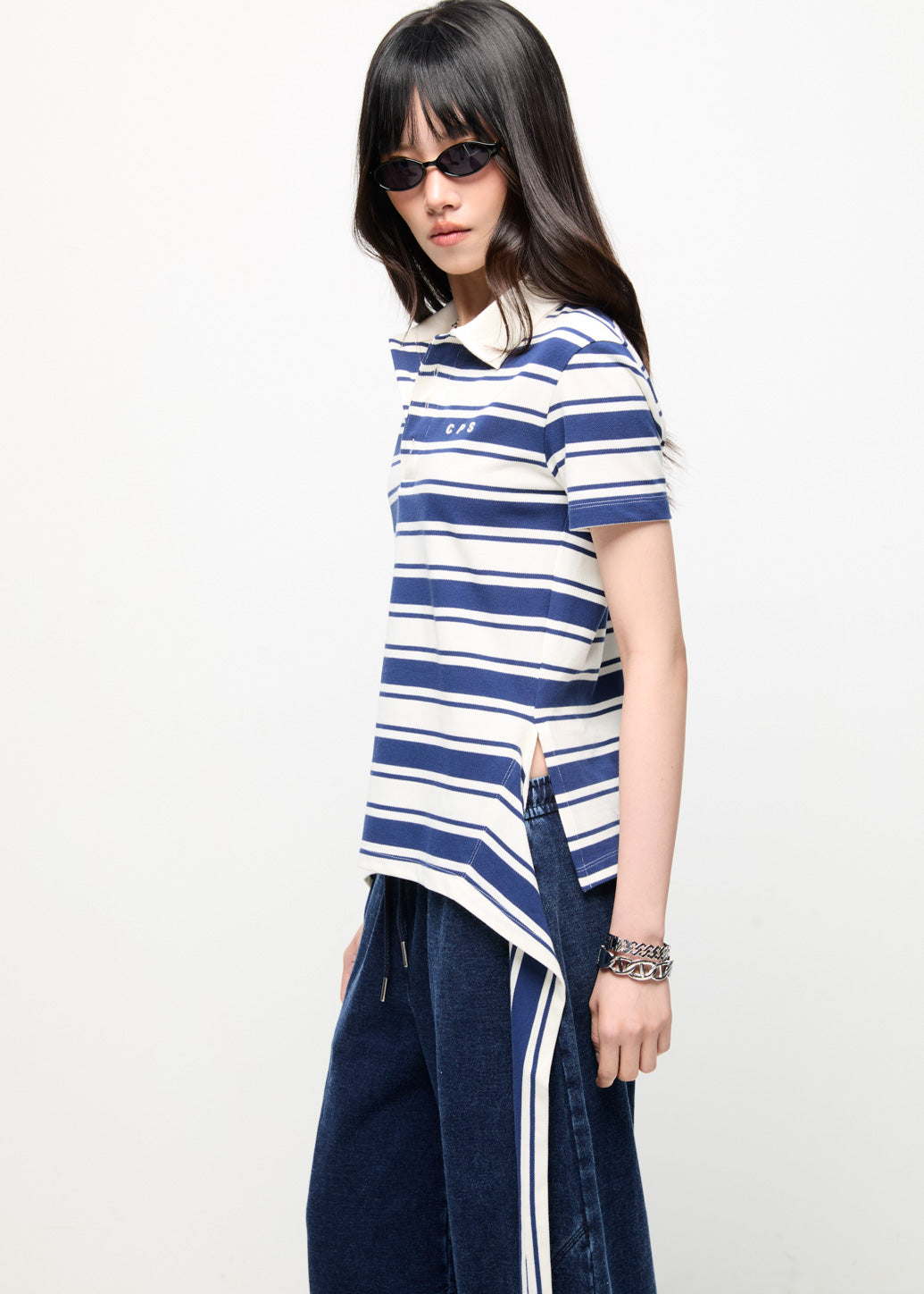 STRIPED JERSEY POLO