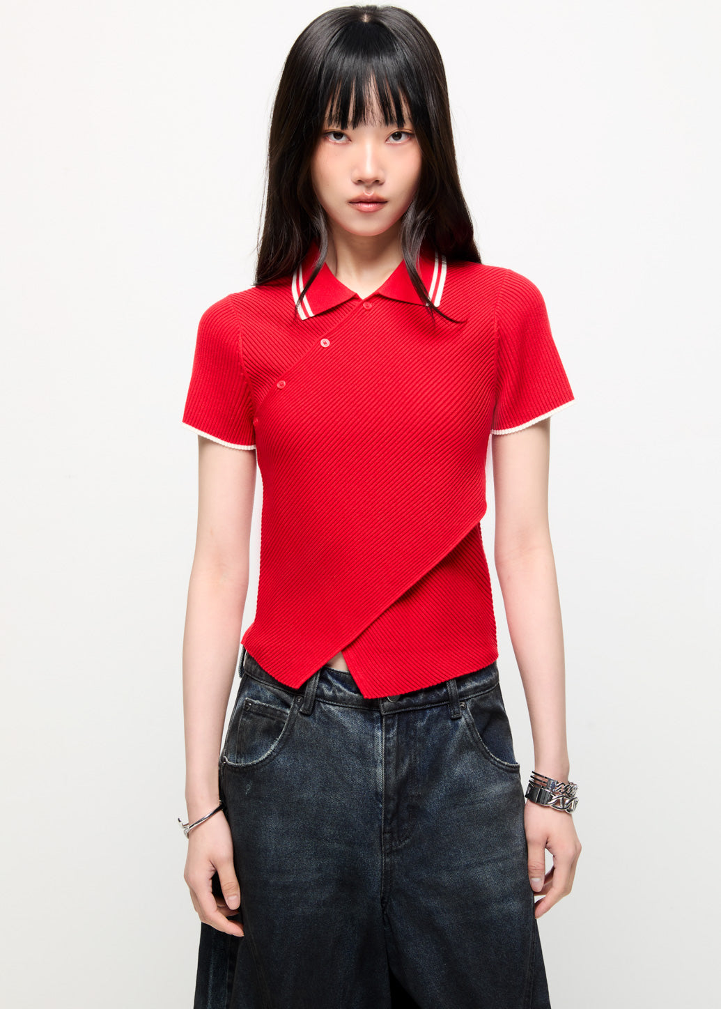 FESTIVE FRONT-WRAP TOP