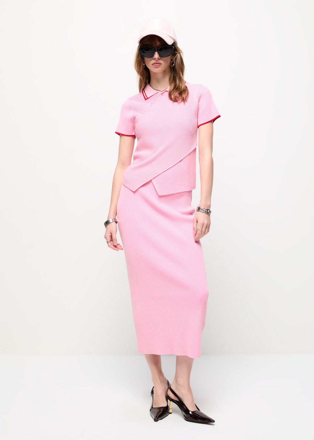 PINK HIGH-WAISTED MAXI SKIRT