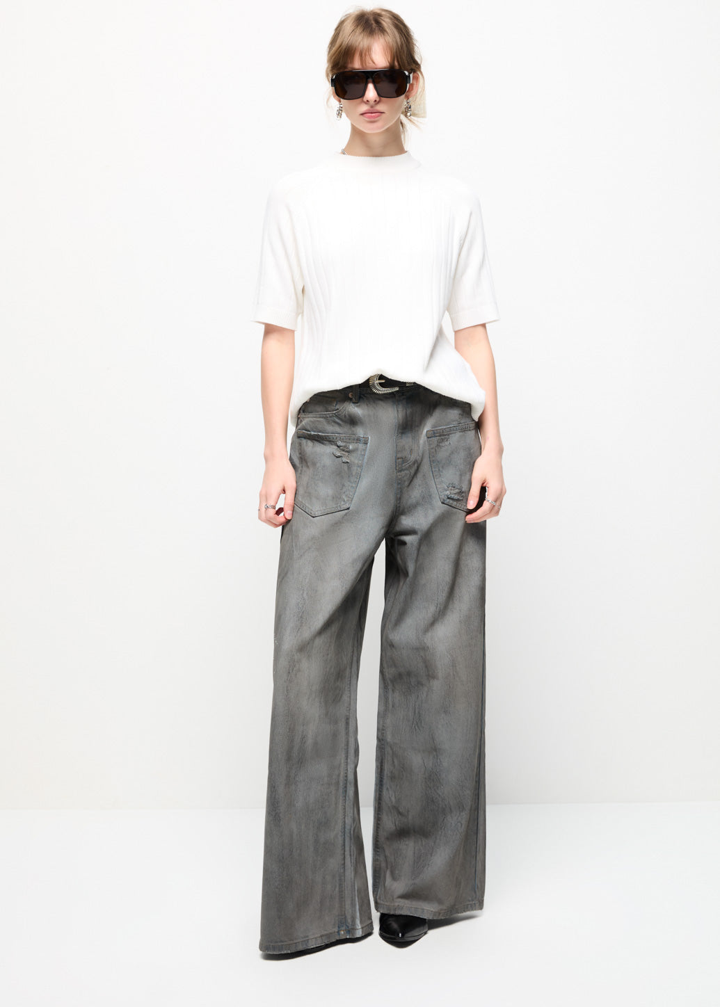 HIGH-WAIST SUPER WIDE JEANS Blue / 29