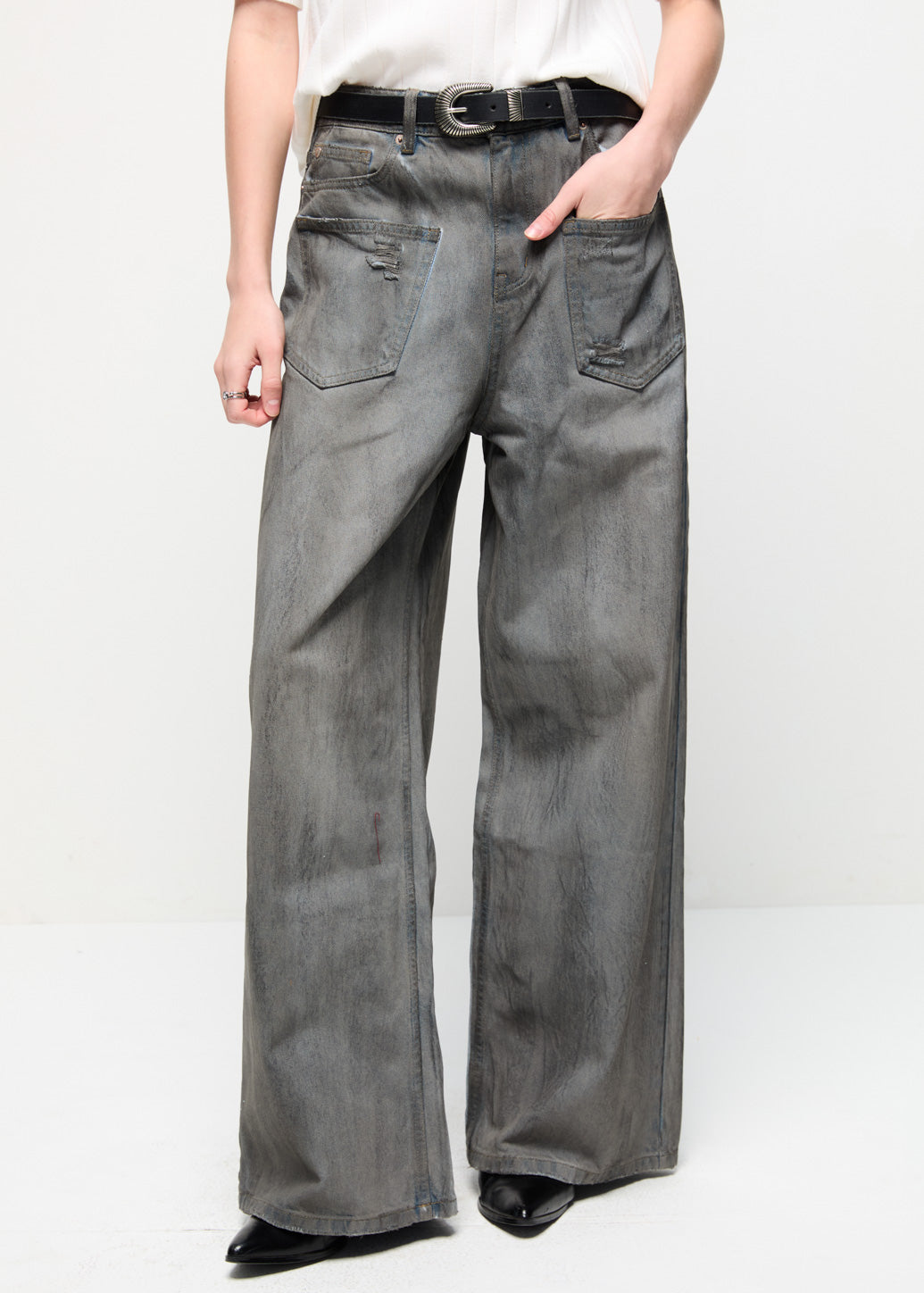 HIGH-WAIST SUPER WIDE JEANS Blue / 29