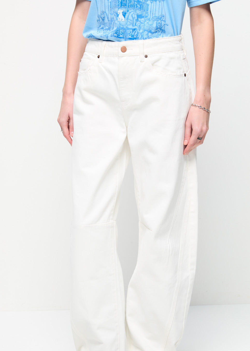 MID-RISE BARREL JEANS White / 29