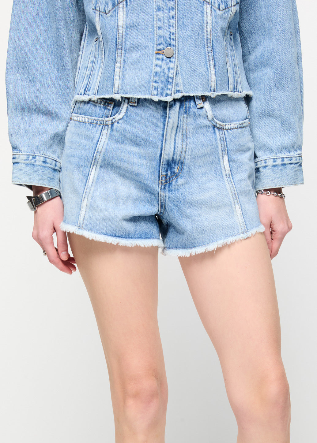 FRONT-SEAM JEANS SHORTS Blue / 29
