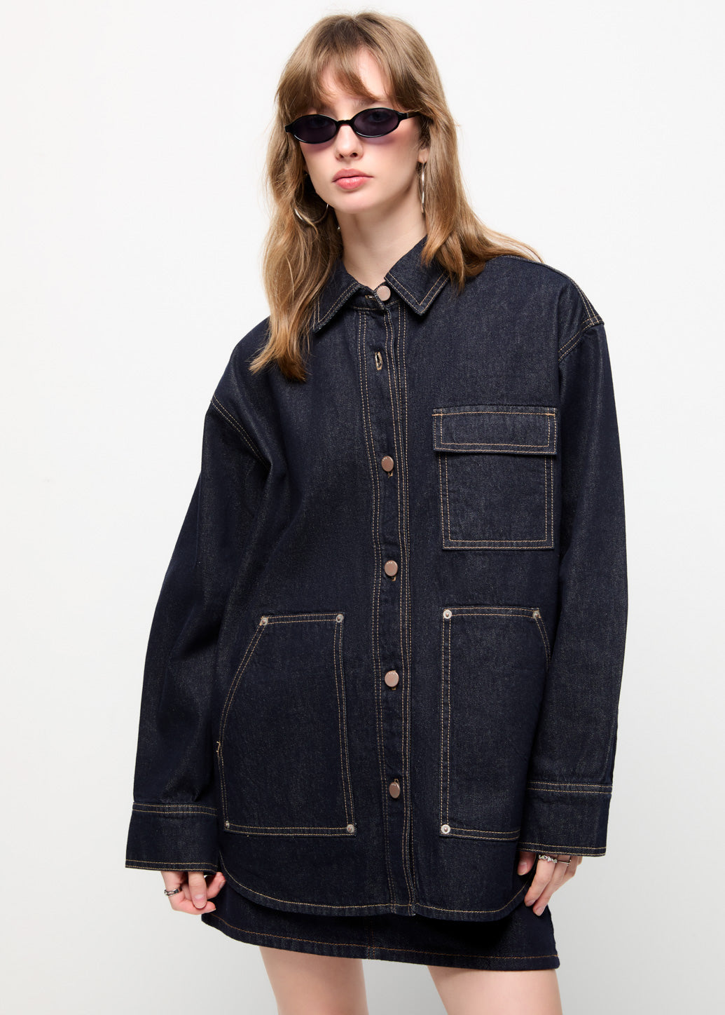 DENIM OVERSHIRT Blue / L