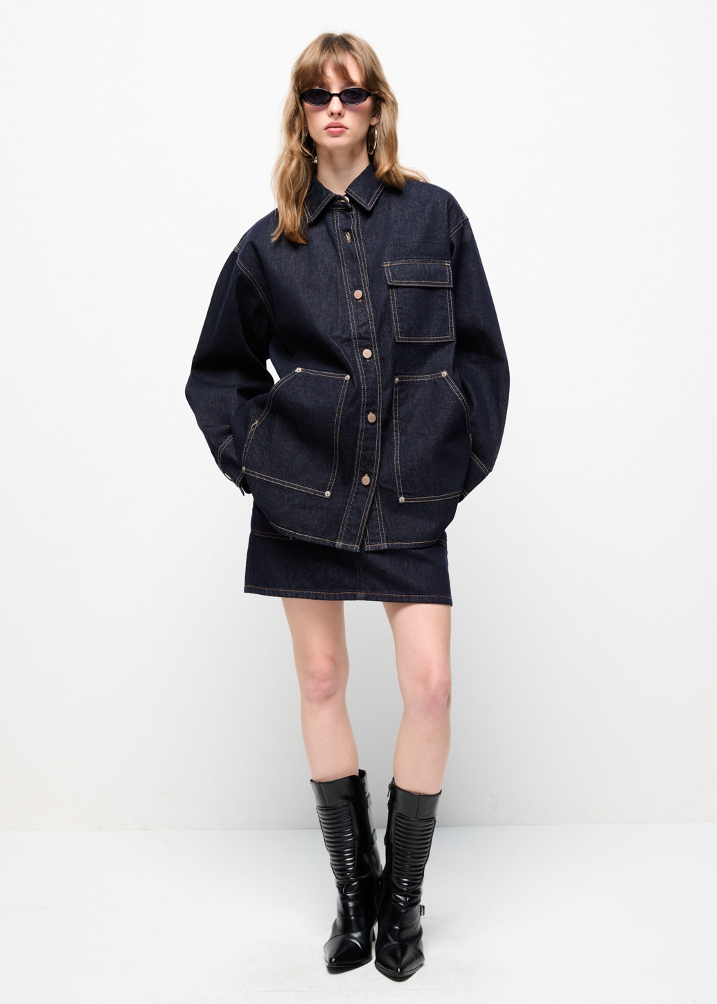 DENIM OVERSHIRT Blue / L