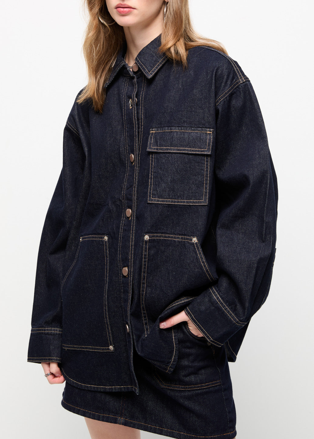 DENIM OVERSHIRT Blue / L