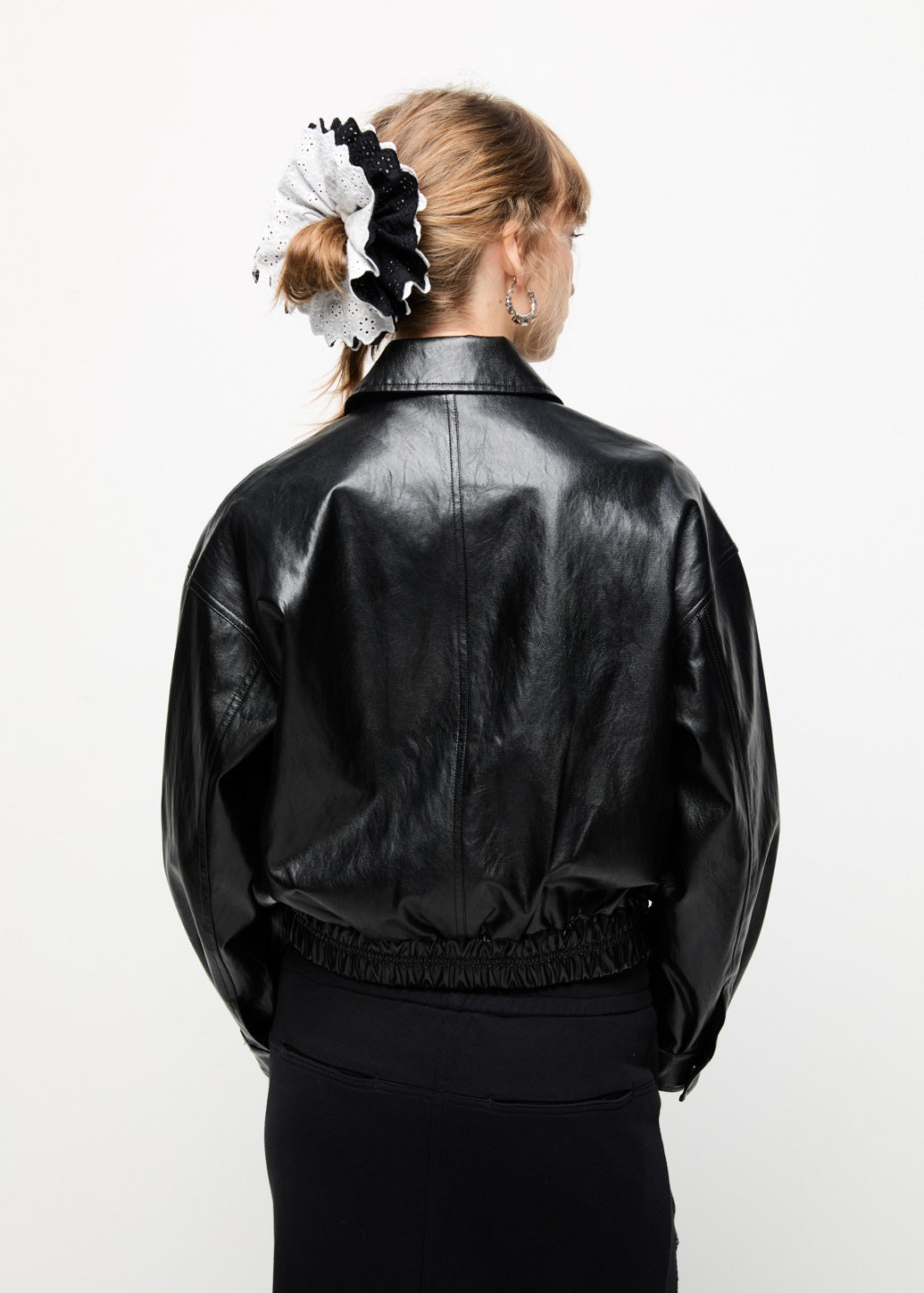 HIDDEN-ZIP LEATHER JACKET Black / L