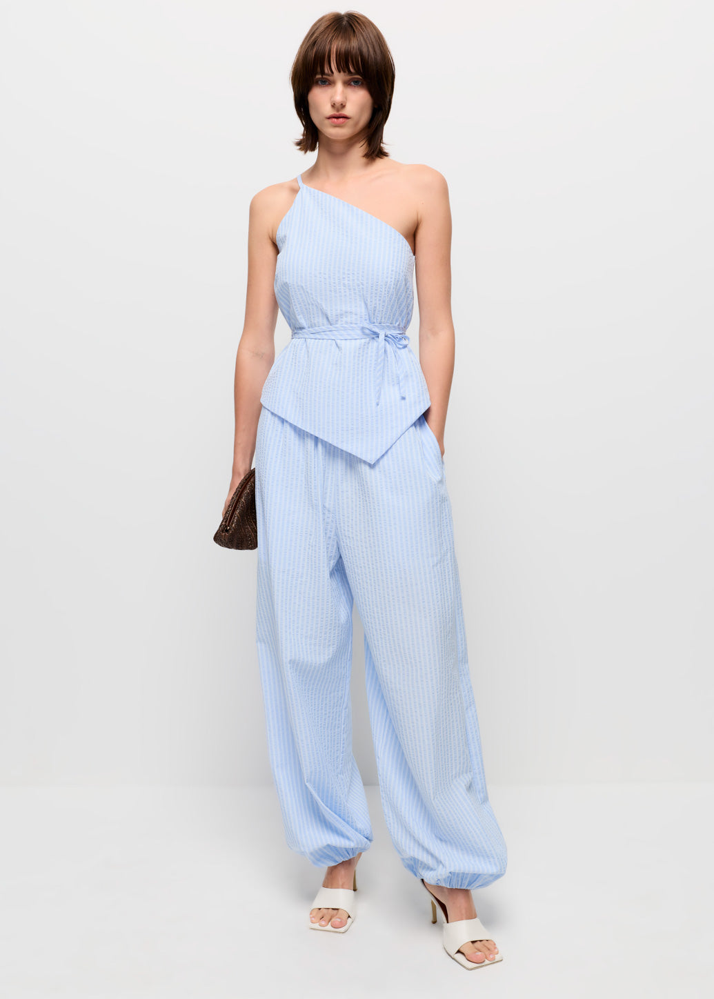 STRIPE BUBLE HEM PANTS