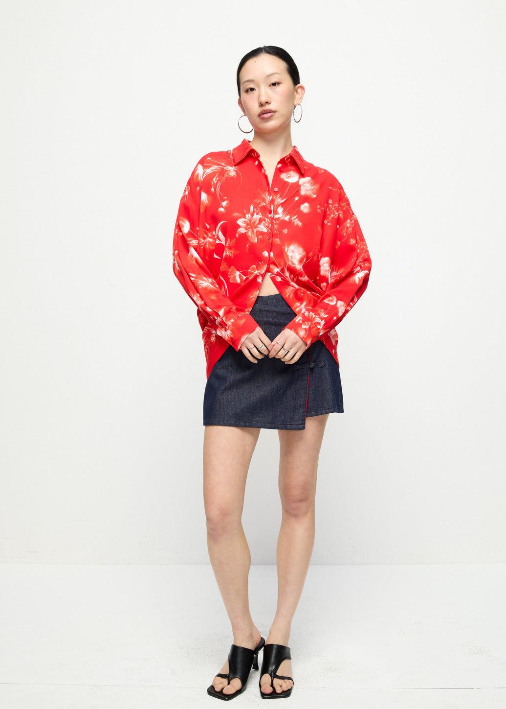 FLORAL PRINTED OVERSIZE SHIRT