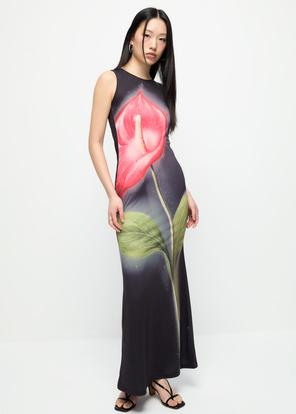 FLAMINGO FLOWER MAXI DRESS