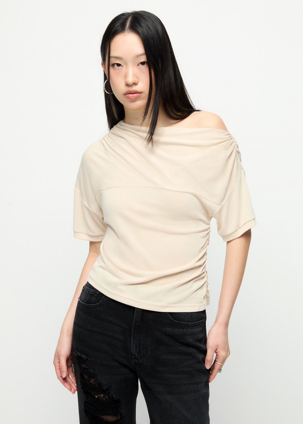 DRAPED RUCHED TOP
