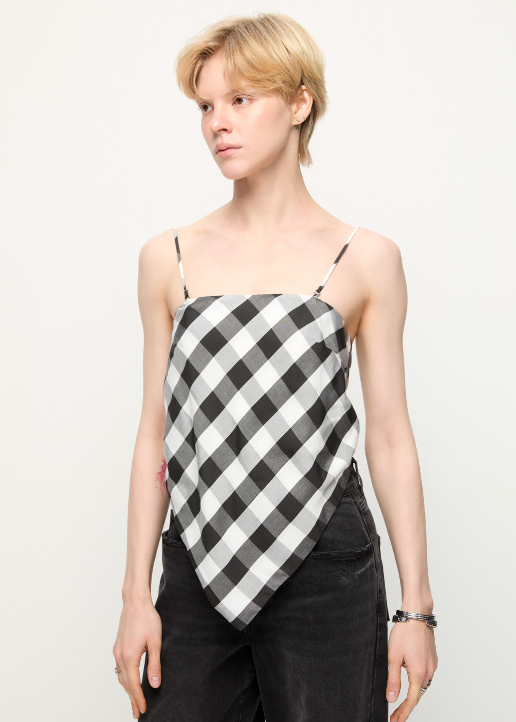 BLACK GINGHAM CAMISOLE