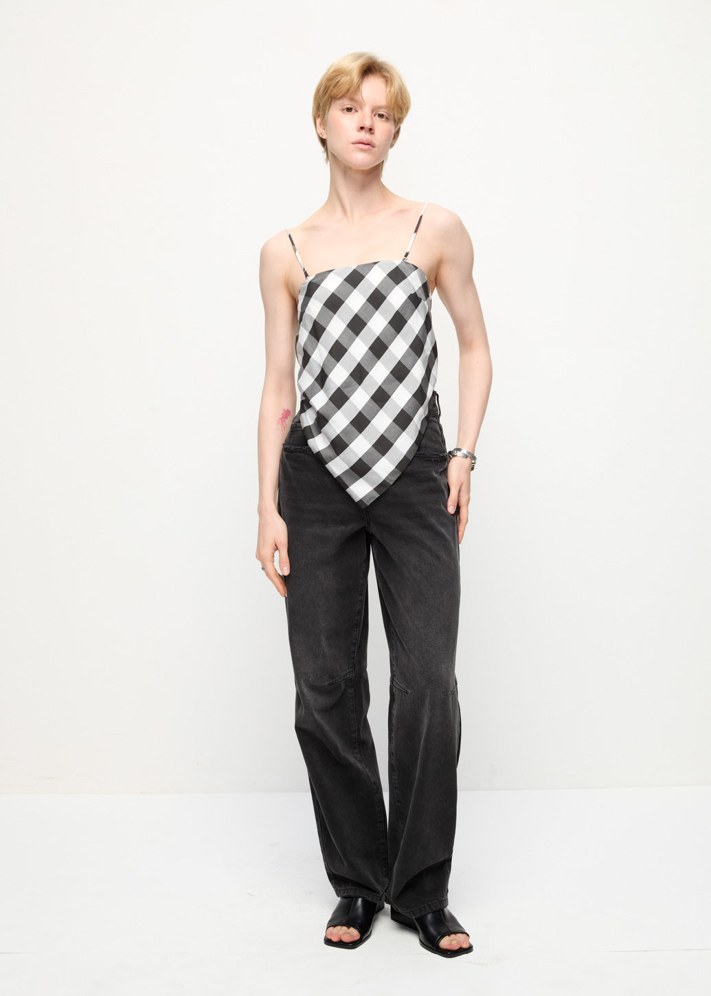 BLACK GINGHAM CAMISOLE