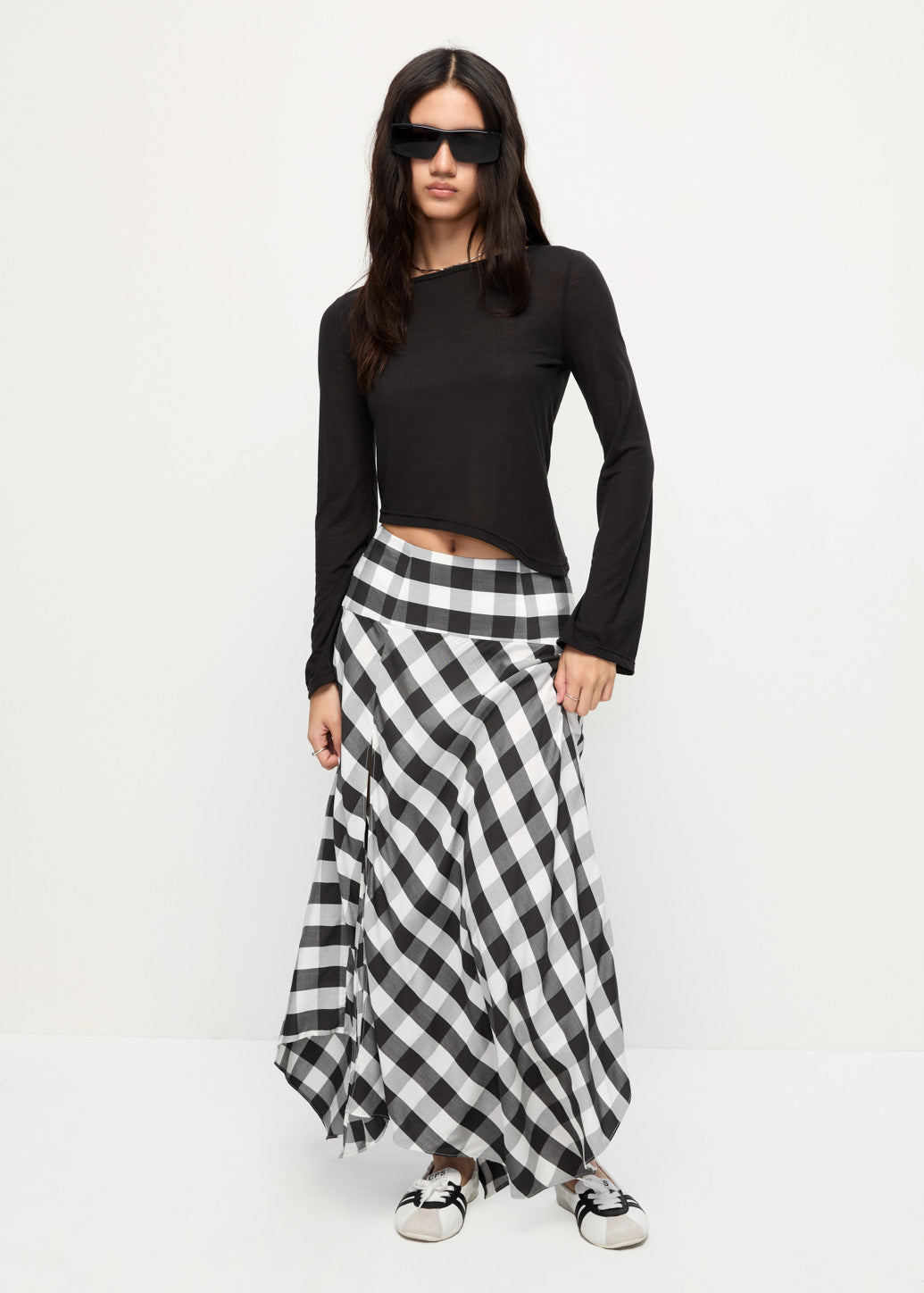 GINGHAM MAXI SKIRT