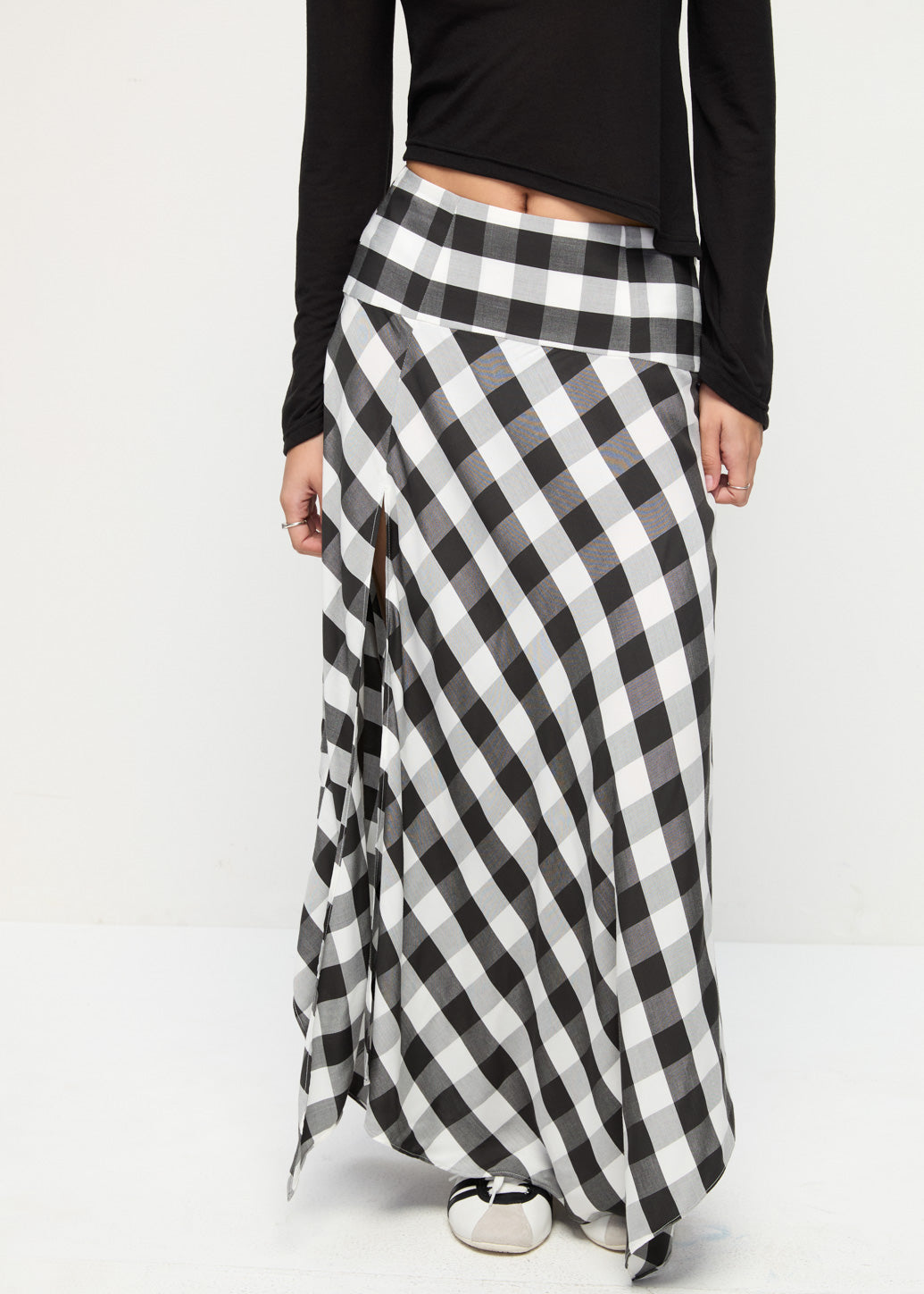 GINGHAM MAXI SKIRT