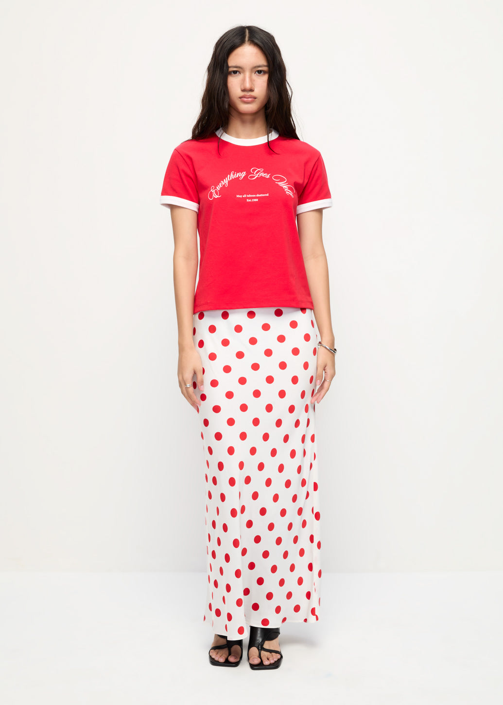 POLKA DOT MAXI SKIRT