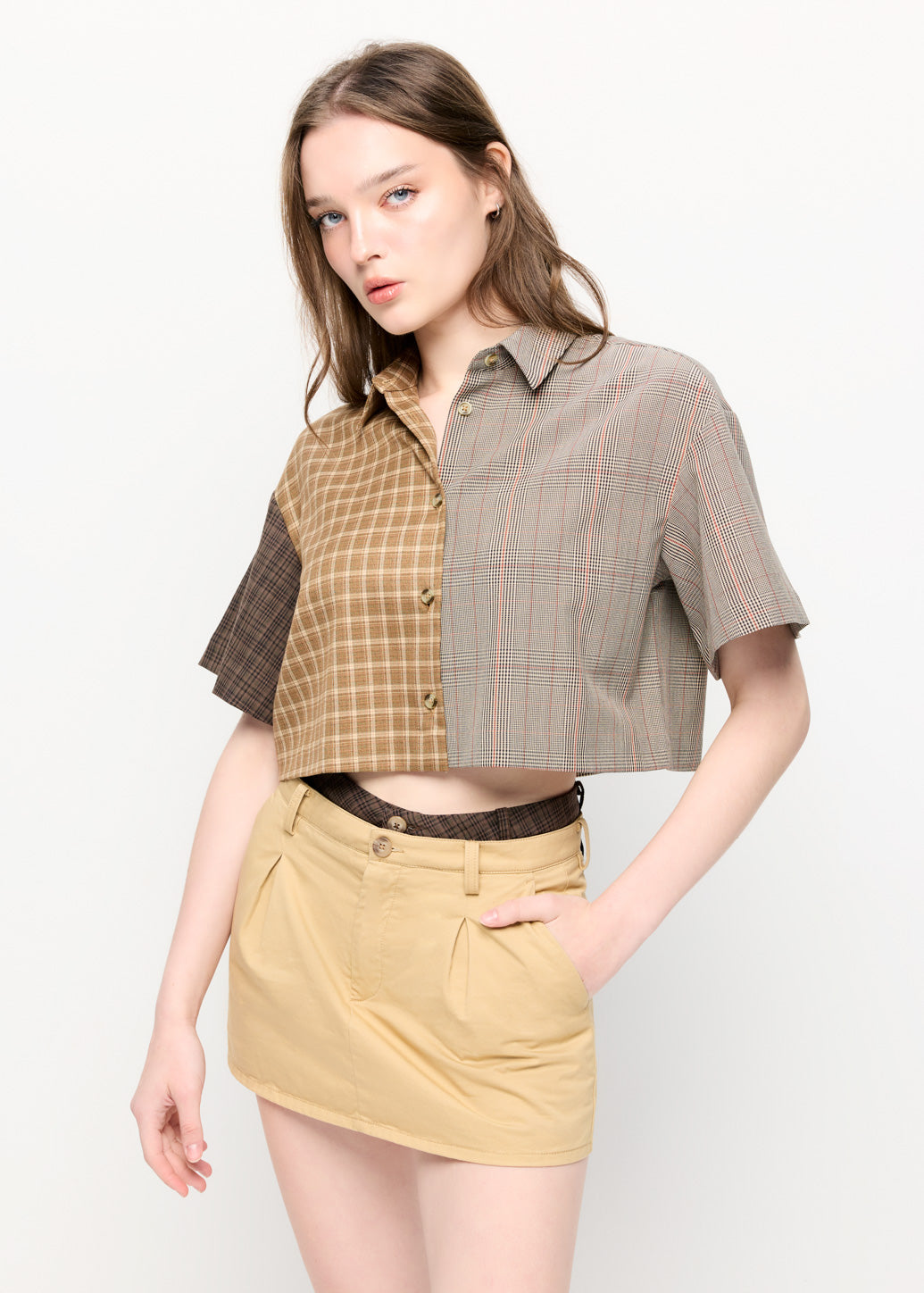 CHECKED PATCHWORK SHIRT