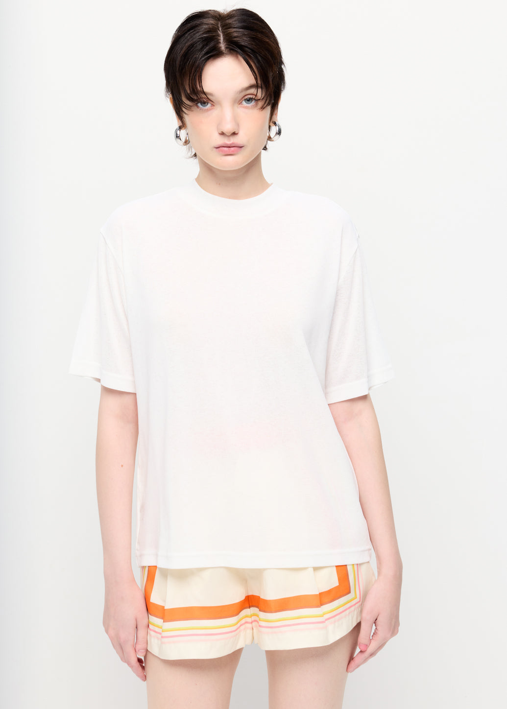 RELAXED FIT BASIC SHEER T-SHIRT