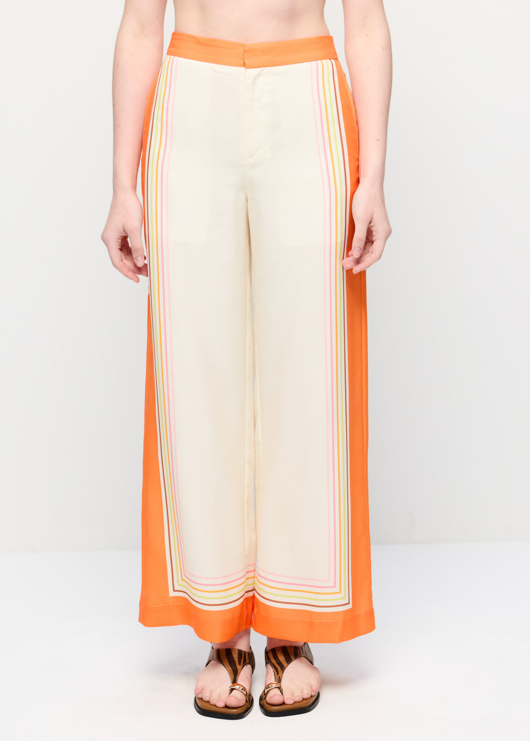 STRIPED WIDE LEG PANTS