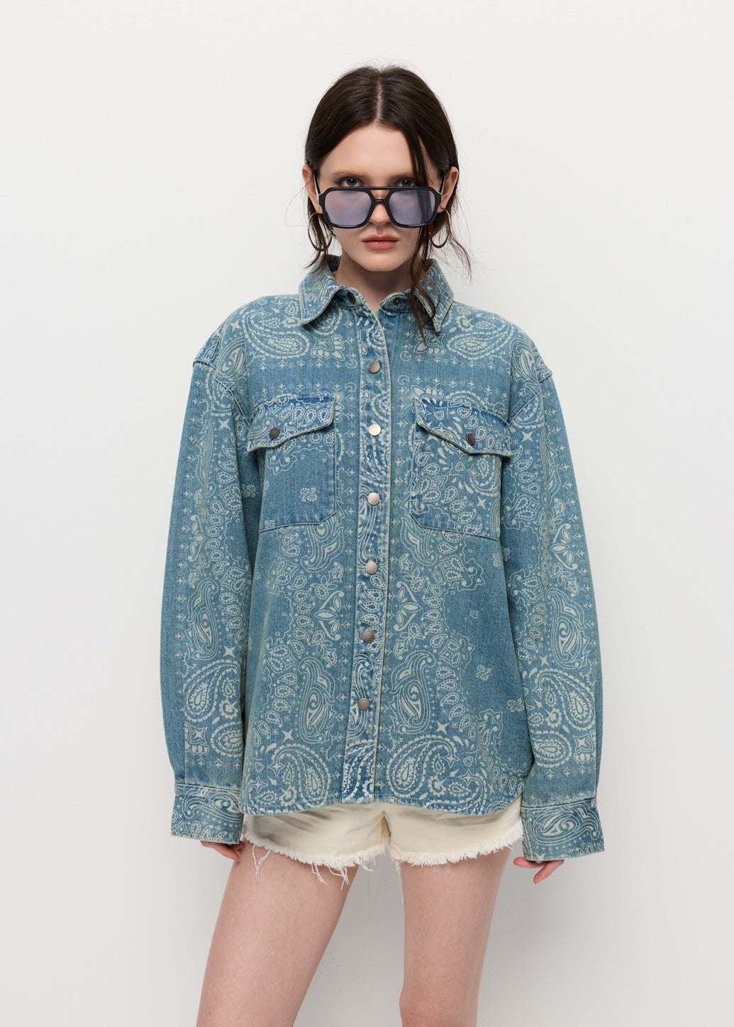 PAISLEY PRINTED DENIM SHIRT