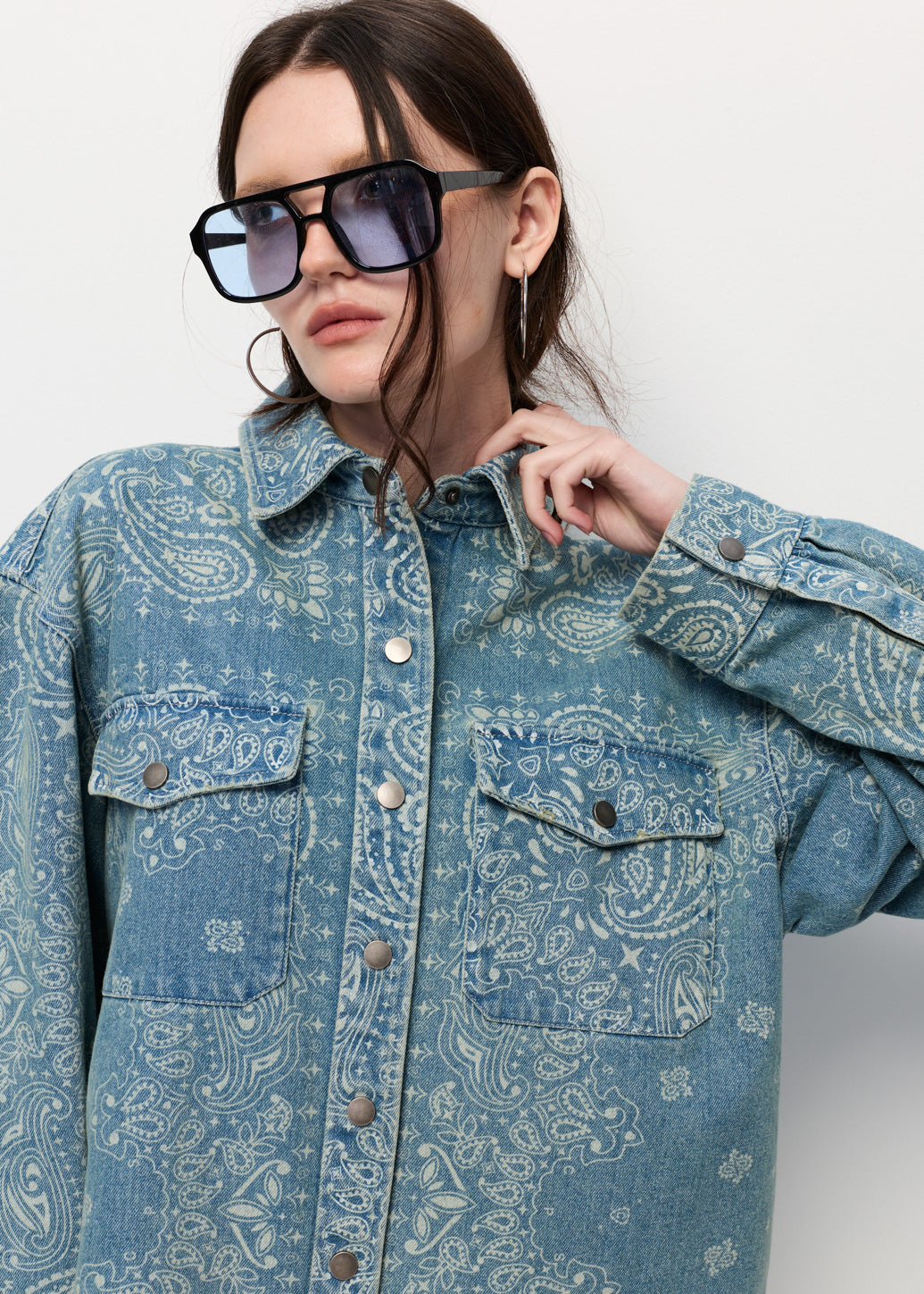 PAISLEY PRINTED DENIM SHIRT