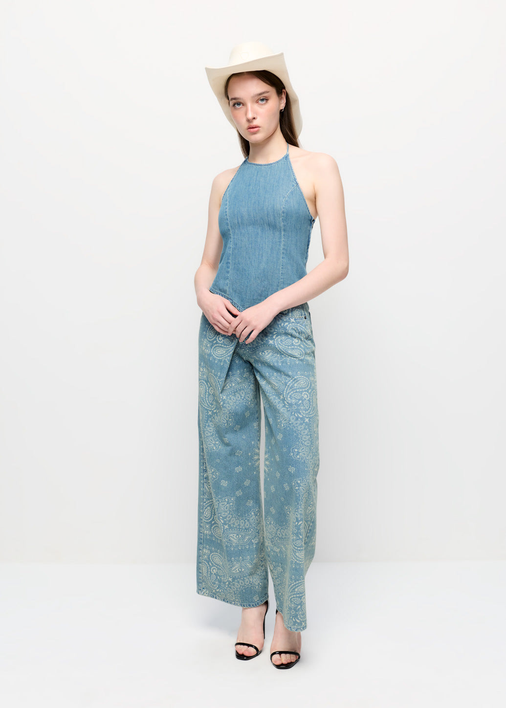 PAISLEY PRINTED JEANS