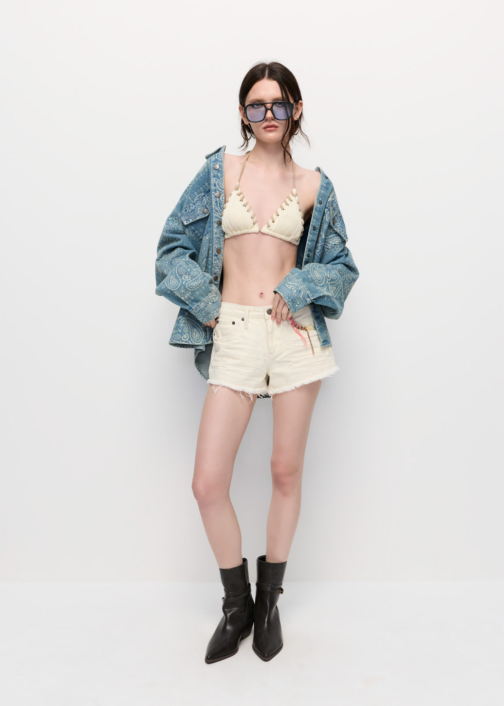 RAW EDGE DENIM SHORTS