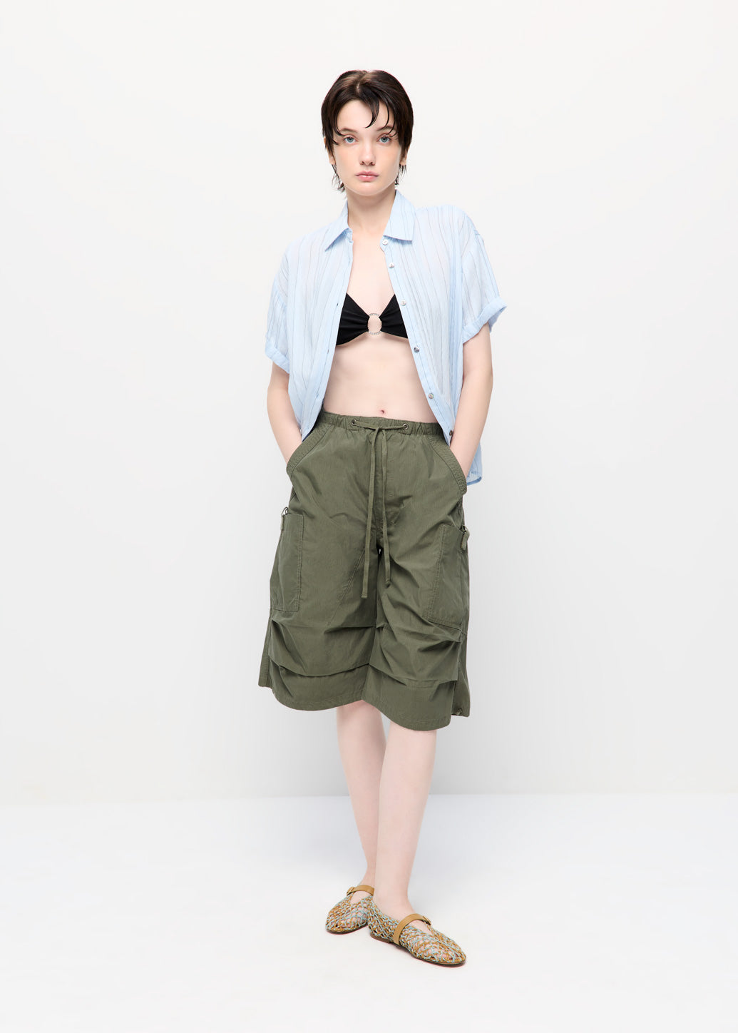 DRAWSTRING CARGO SHORTS
