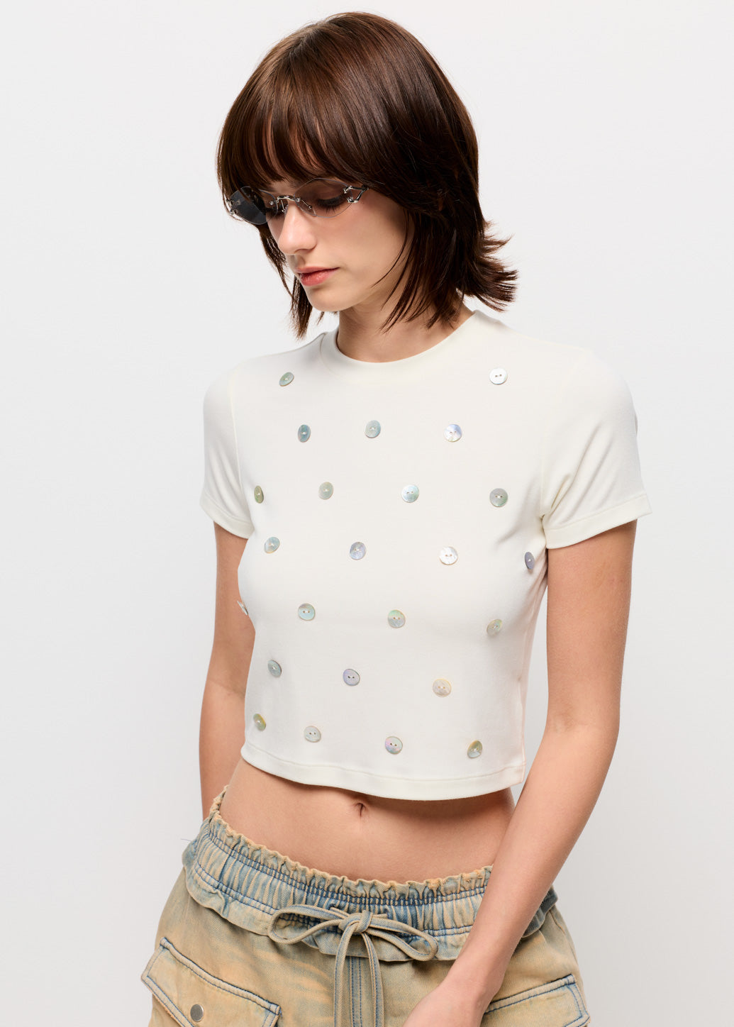 SHELL BUTTON TEE