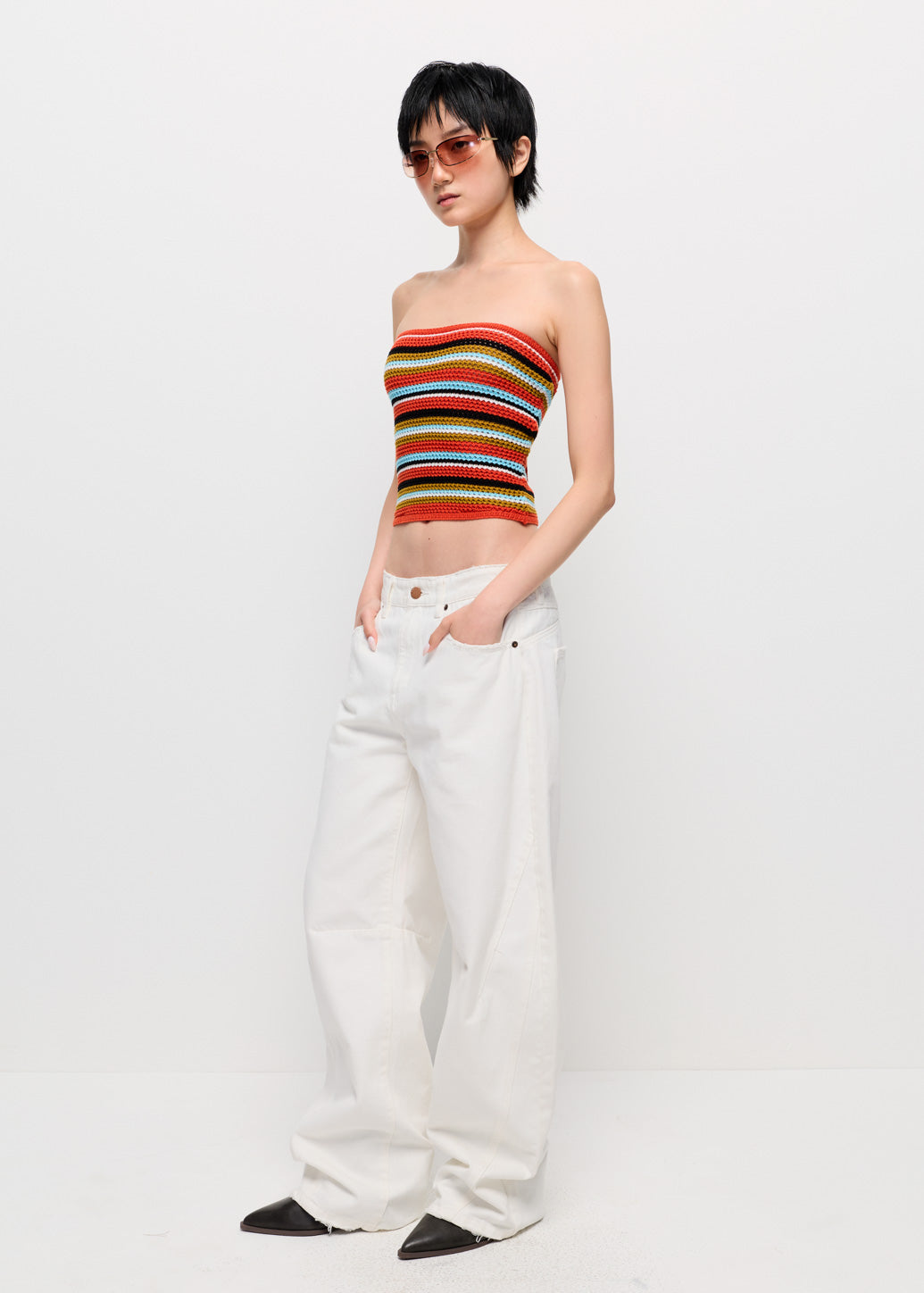 MULTI-STRIPED TUBE TOP