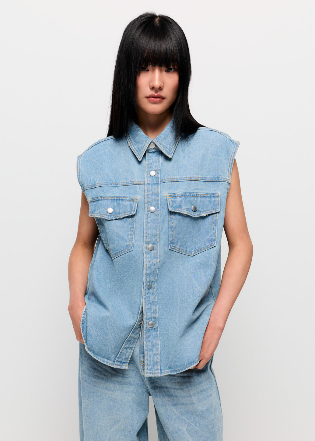 OVERSIZED DENIM BLOUSE