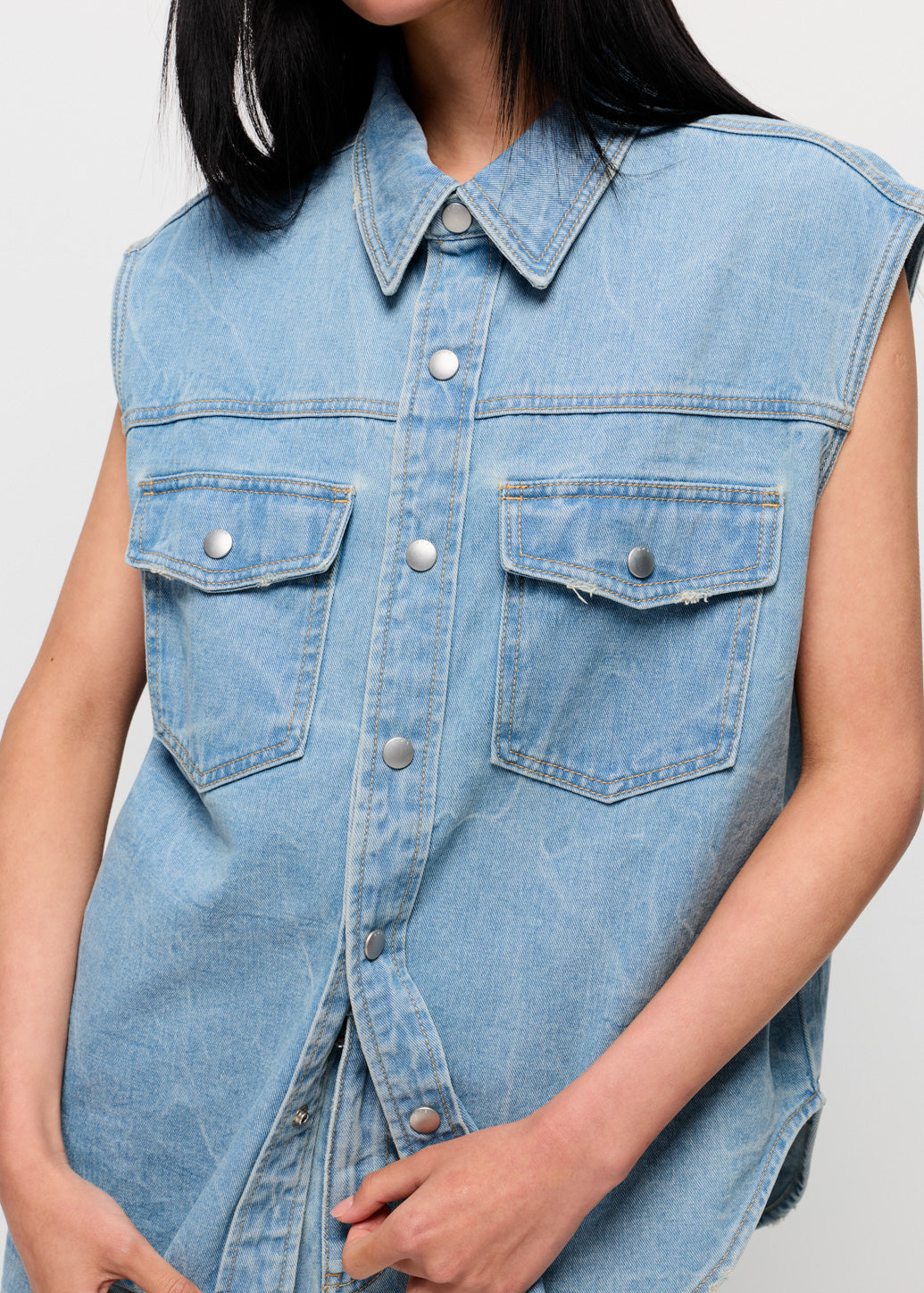 OVERSIZED DENIM BLOUSE