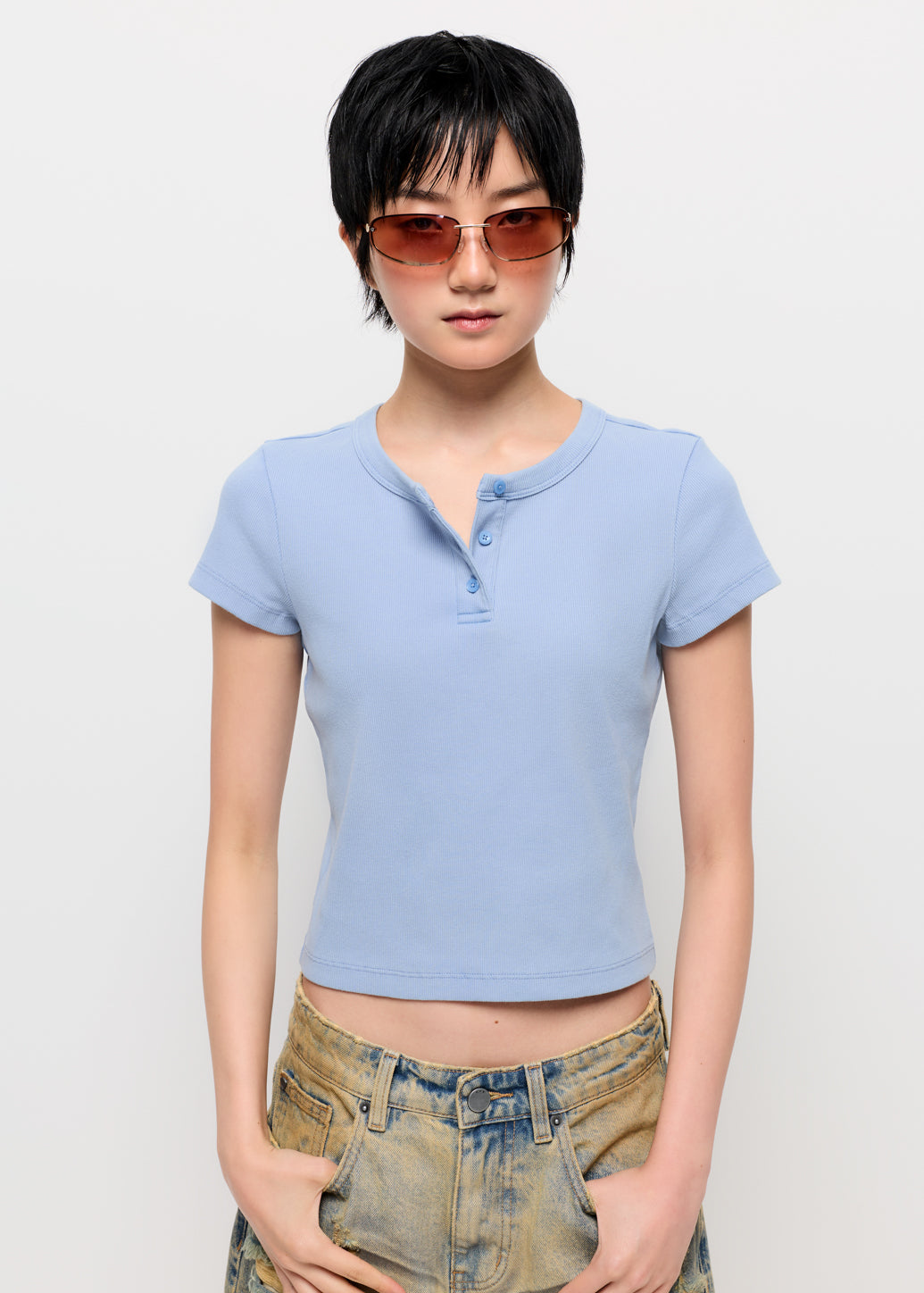 RIB WASHED TEE