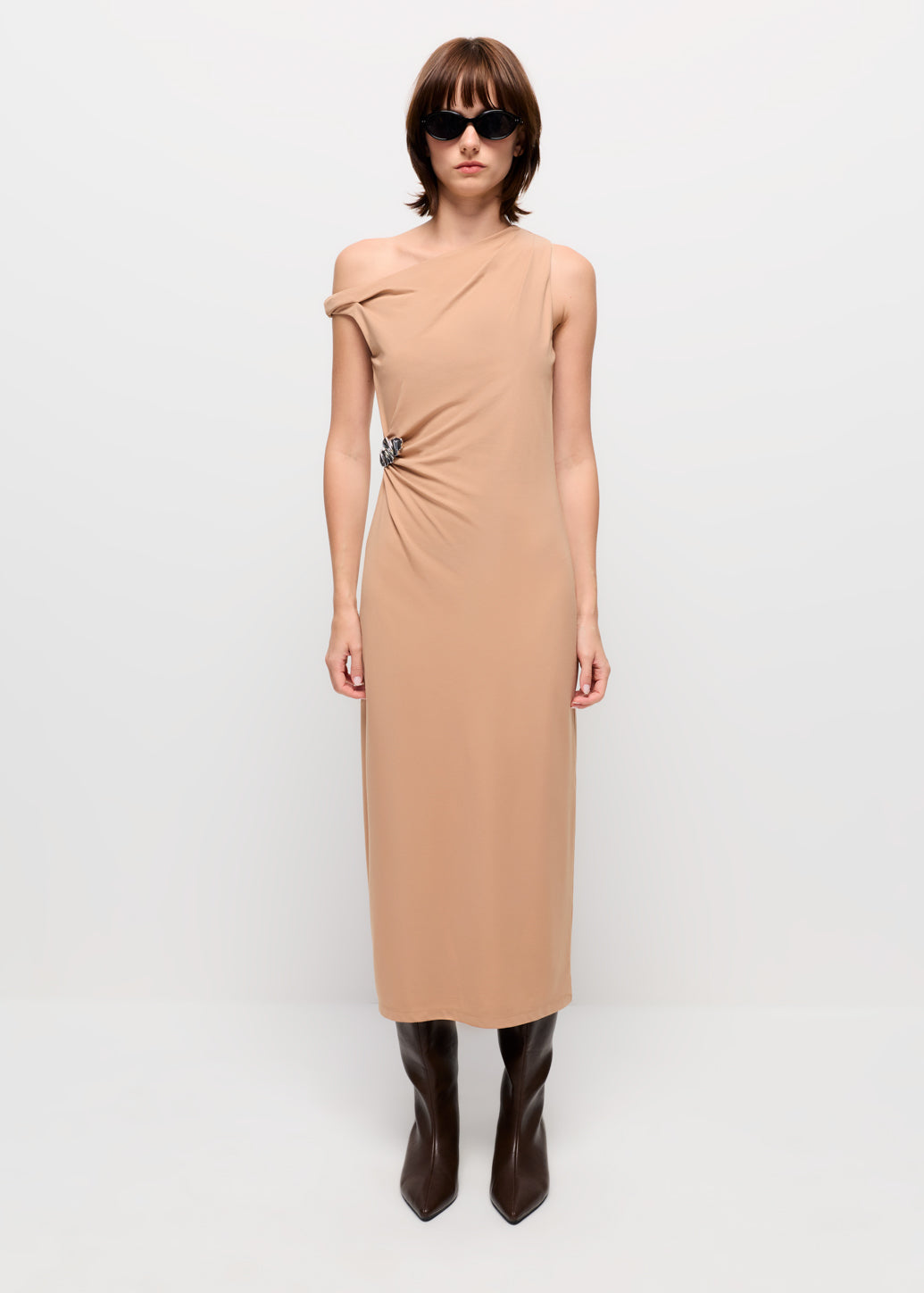 ONE-SHOULDER MIDI DRESS