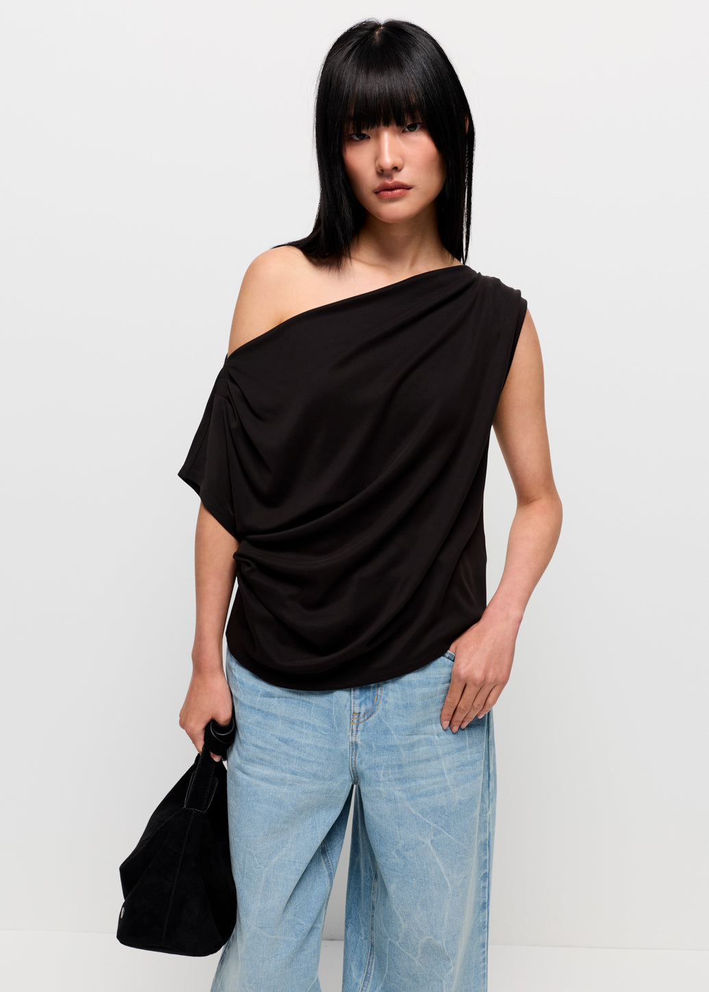 ROUCHED ONE-SHOULDER TOP