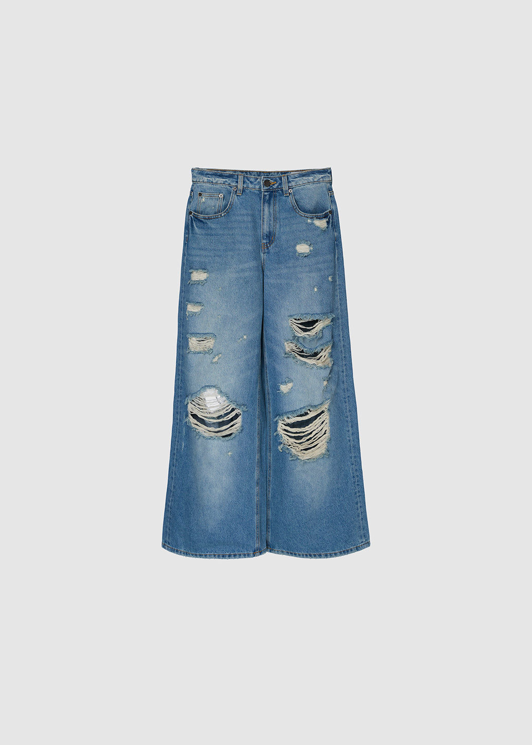 DESTROYED WIDE-LEG JEANS