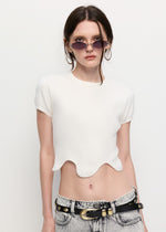 WAVY HEM KNIT BABY TEE