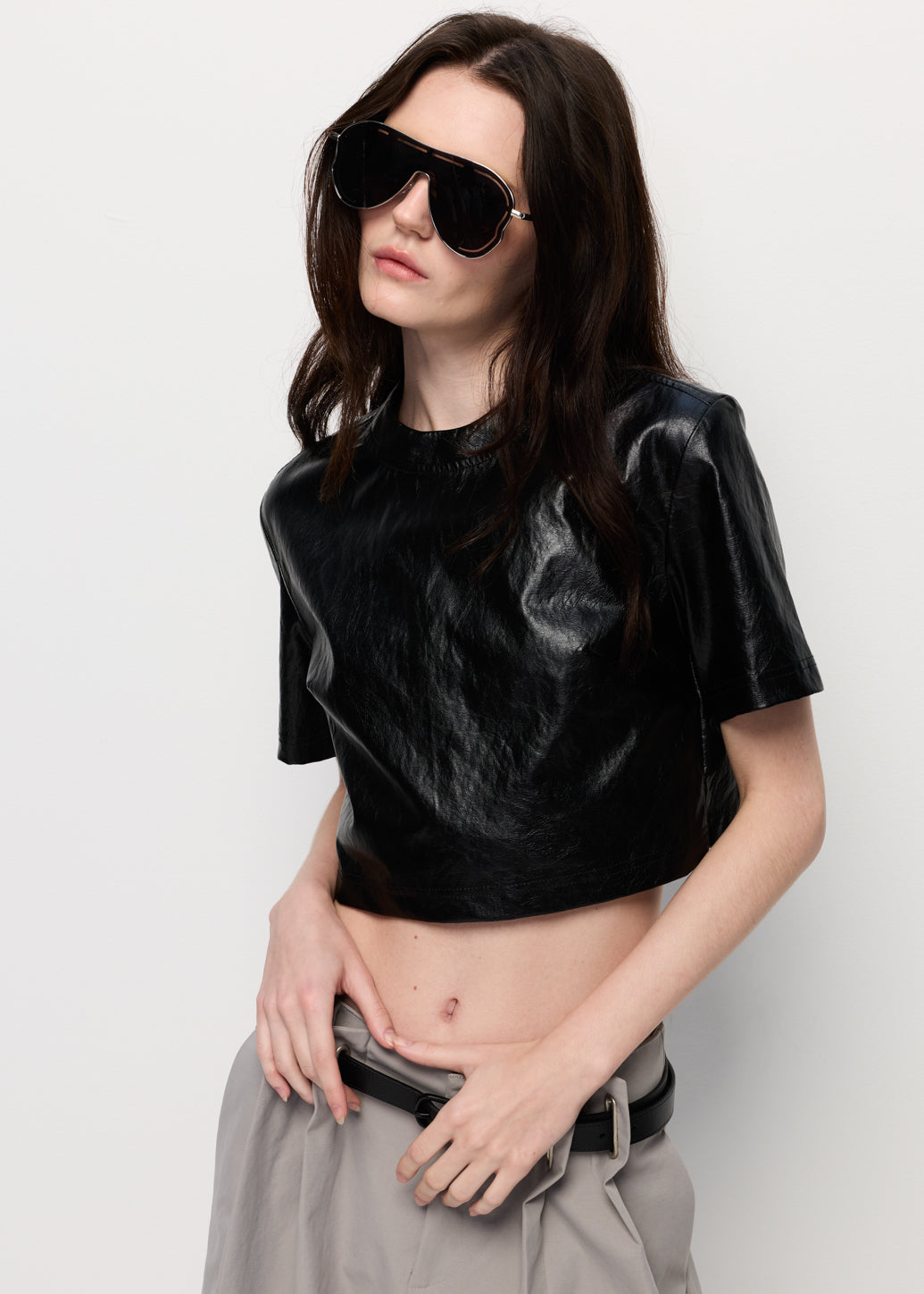 PU CROPPED TOP