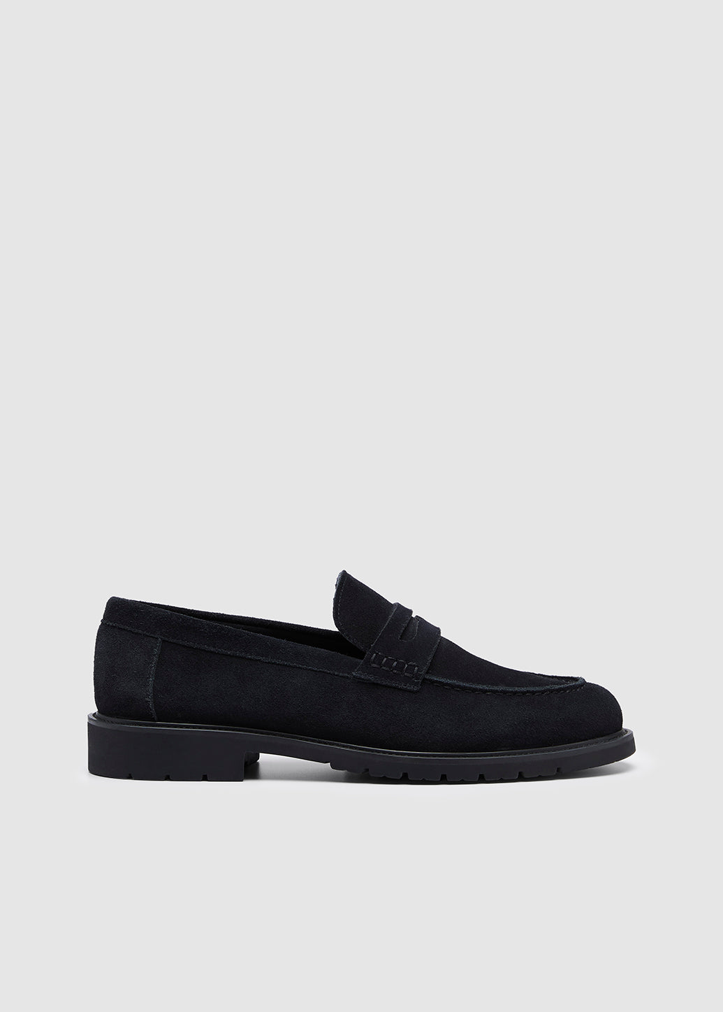 BLACK SUEDE PENNY LOAFER