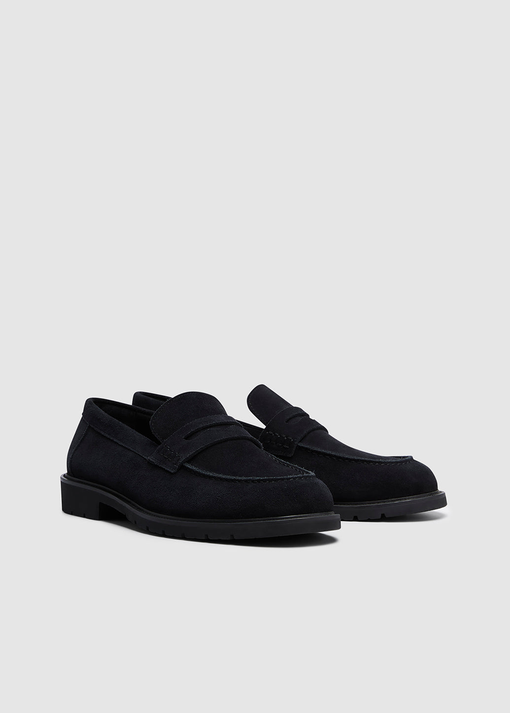BLACK SUEDE PENNY LOAFER