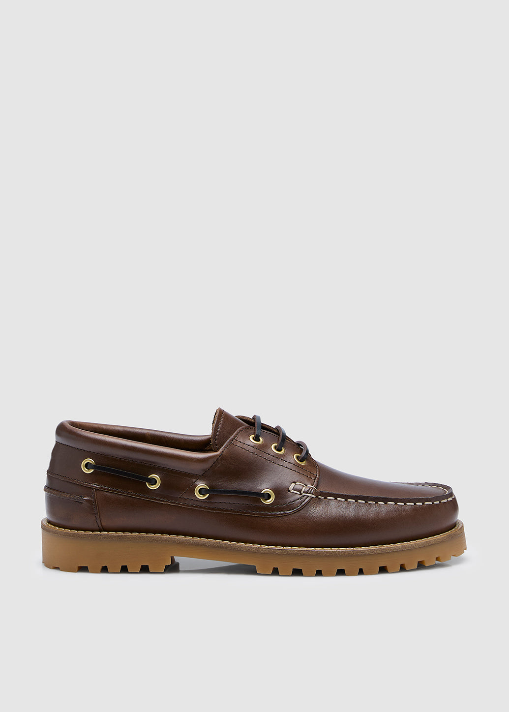 BROWN LEATHER BOAT SHOES