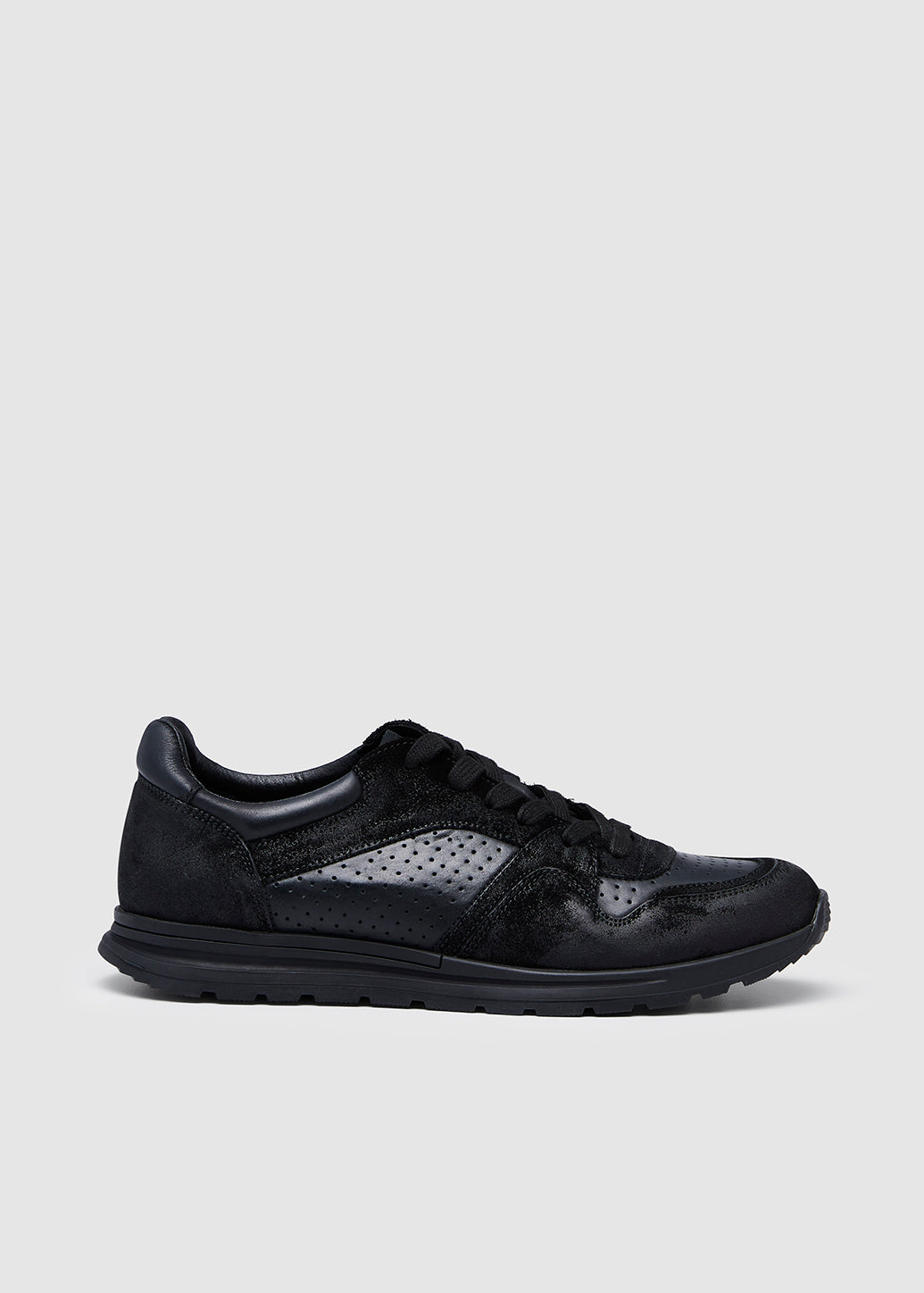 SUEDE LOW-TOP SNEAKERS Black / 44