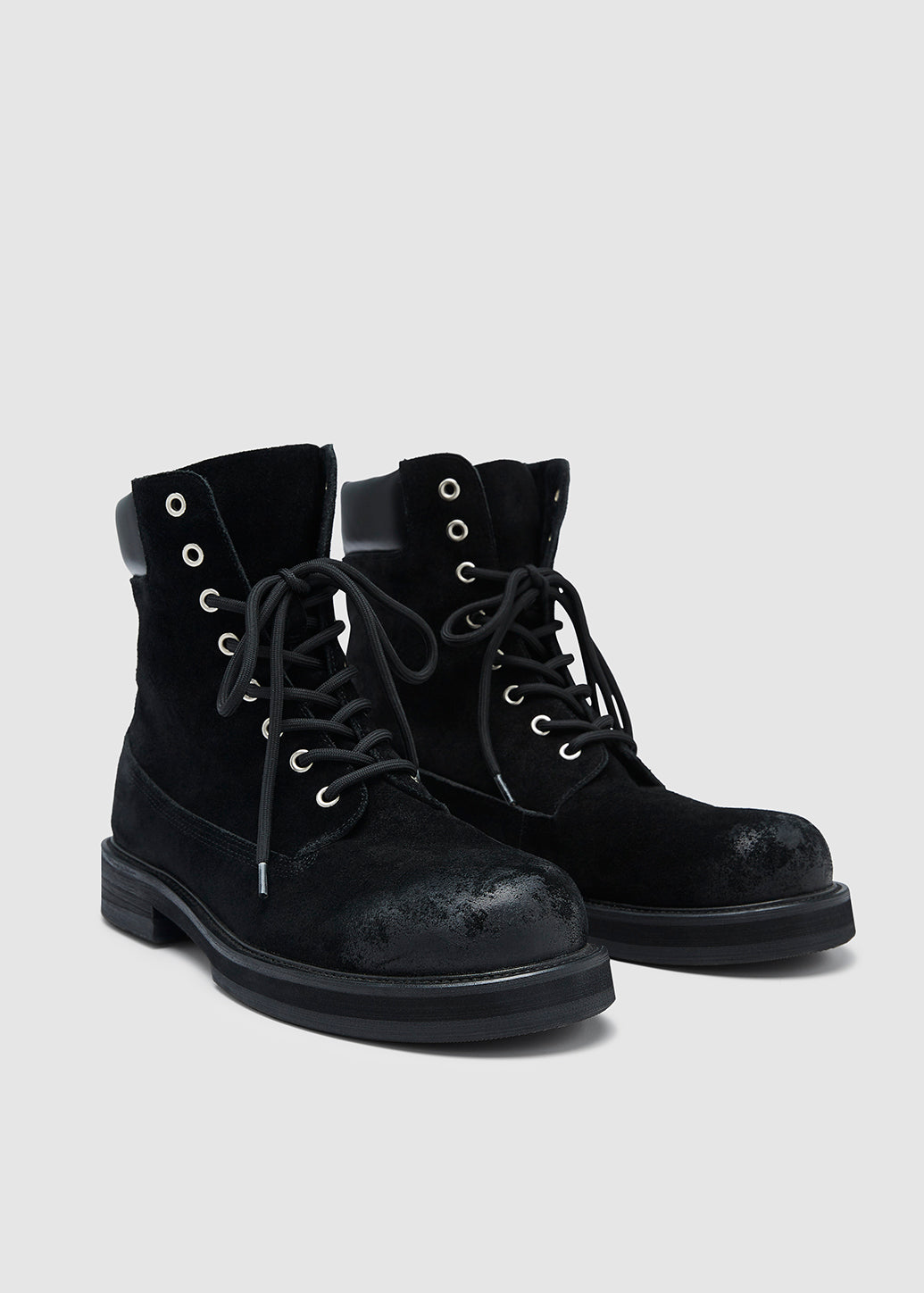 BLACK COMBAT SUEDE BOOTS