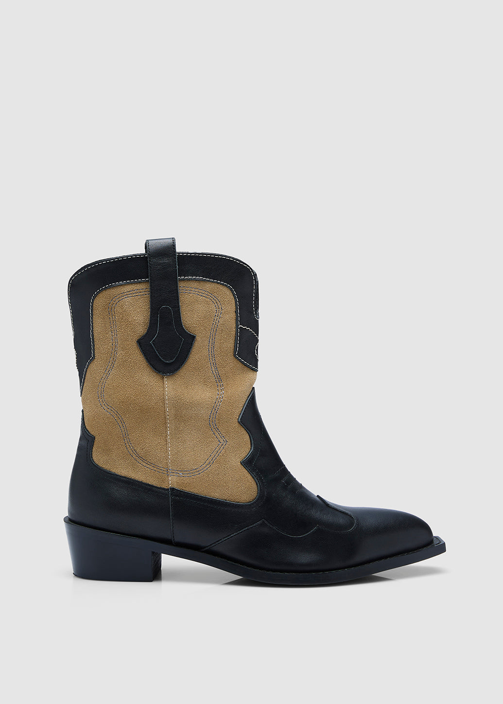 WESTERN LEATHER ANKLE BOOTS